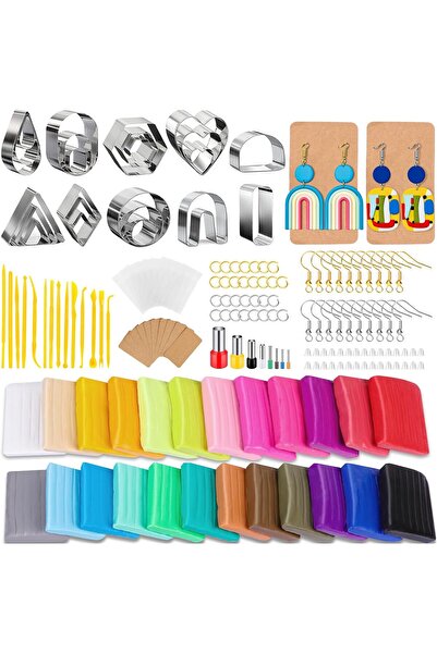 Art Tone Polimer Kil Yapım Seti, 32 Adet Kil Kesici, 24 Renkli Polimer Kili, ...