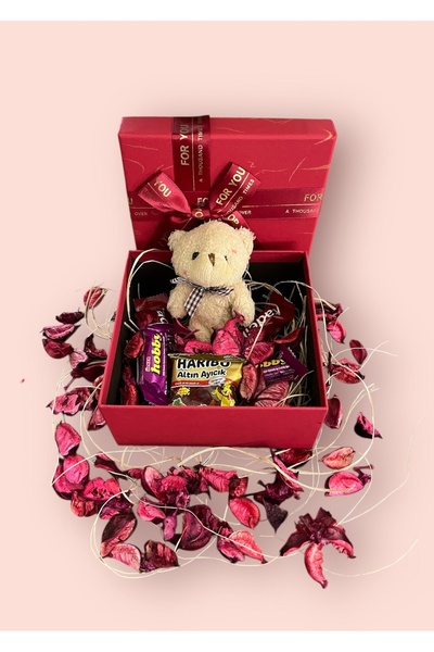 Bbspecial Gülümse Gel Sevgiliye Ayıcıklı Çikolatalı Hediye Kutusu Özel Gün He...