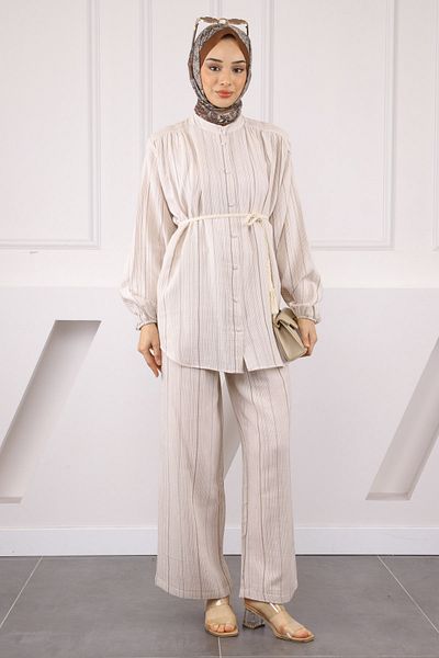 İmajButik Mink Shirt Trousers Linen Suit