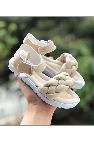 Pandalina Sandale pentru fete cu velcro lateral împletit Phylon (ușoare) Sandale cu talpă moale