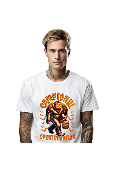 StoryGift Romania Tricou Barbati cu Monstru Cu Par Si Cap De Dovleac Bani In ...