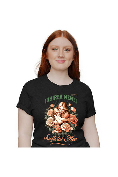 StoryGift Romania Tricou Femei cu Mama Si Fata Flori Trandafiri Roz, natura, ...