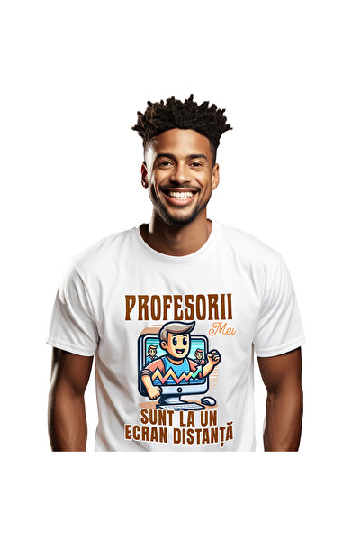 StoryGift Romania Tricou Barbati cu Animatie Barbat Brunet 3D Monitor Grafic ...