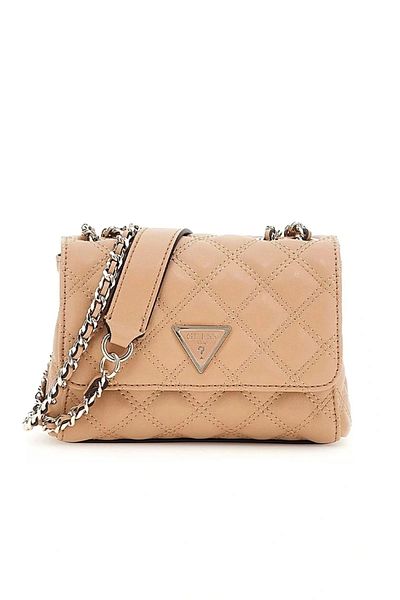 Guess Gıully Mini 2 Comp Cnvrtbl Flp Women's Beige Mini Bag Hwqg8748740-Bei