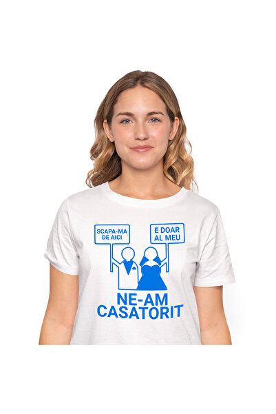 StoryGift Romania Tricou Femei cu Design Haios Ziua Nuntii Cuplu Mire Si Mire...