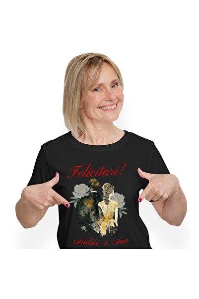 StoryGift Romania Tricou Femei cu Arta Stil Pictura Ziua Nuntii Cuplu Mire Si...