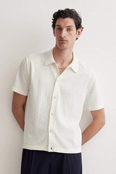 H&M Tekstüre Triko Gömlek Regular Fit