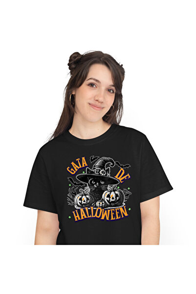 StoryGift Romania Tricou Femei cu Pisica Cu Palarie De Hallowen, Dovleci Film...