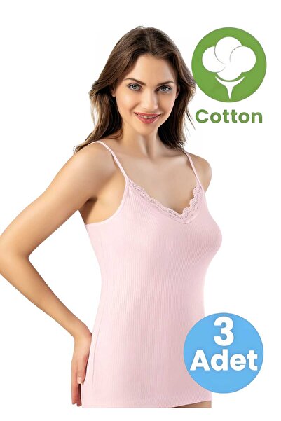 Tezzgelsin Жіночий трикотажний топ на бретельках з мереживною обробкою та реб...