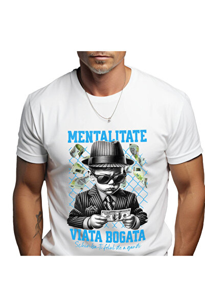 StoryGift Romania Tricou Barbati cu Bebelus in Costum Stil Mafiot cu Ochelari...