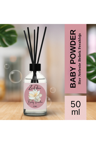ZenGlow Bebek Pudrası Çubuklu Oda Kokusu Esansiyel Uçucu Yağ Baby Powder 50ml