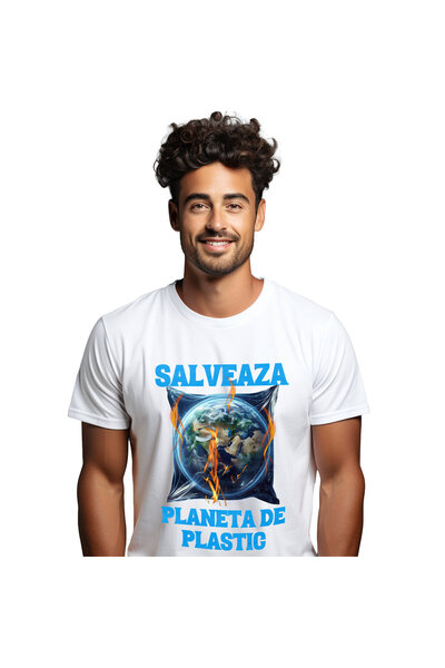 StoryGift Romania Tricou Barbati cu Pamant Terra In Punga Plastic Flacari, Po...