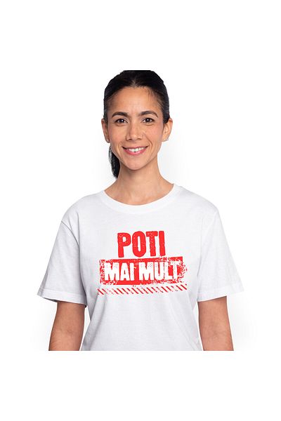 StoryGift Romania Tricou Femei cu Mesaj Inspirational Stil Graffiti Stradal Copii Poti Mai Mult Pu,White_XS