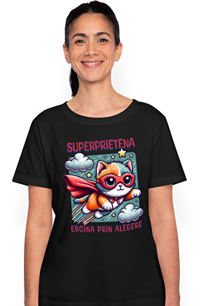 StoryGift Romania Tricou Femei Super Prietena, SuperErou, Eroina Prin Alegere...