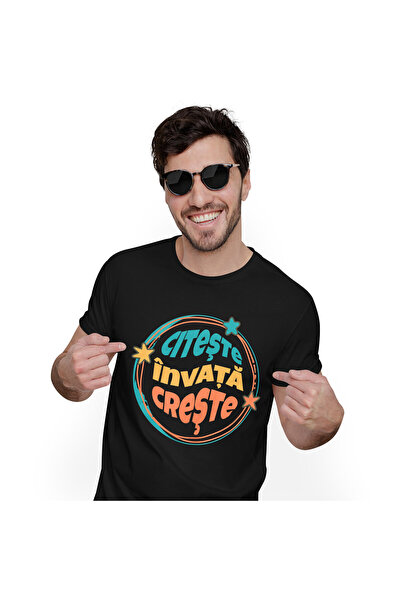 StoryGift Romania Tricou Barbati cu Sfera Colorata Citeste Invata Creste Insp...
