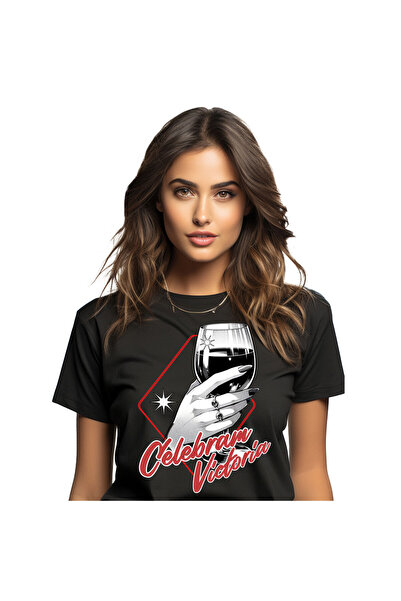 StoryGift Romania Tricou Femei cu Pahar Elegant cu Picior De Vin Mana Femeie,...
