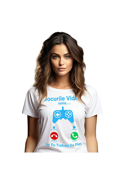 StoryGift Romania Tricou Femei cu Apel Telefonic Maneta Jocuri Video, Suna Tr...