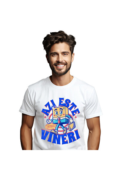 StoryGift Romania Tricou Barbati cu Animatie Vesela iN Costum Elegant Cu Crav...