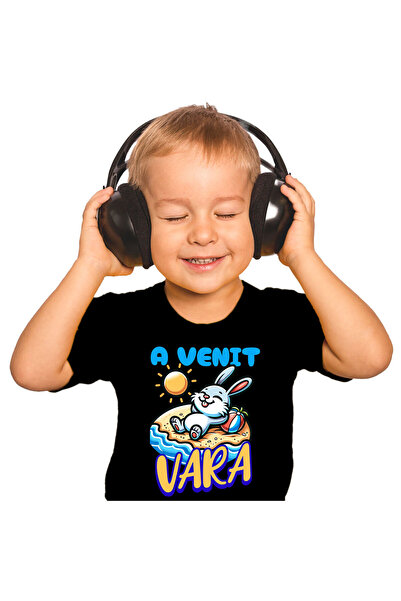 StoryGift Romania Tricou Copii cu Iepure Cu Dinti Lungi Pe Plaja Relaxare La ...