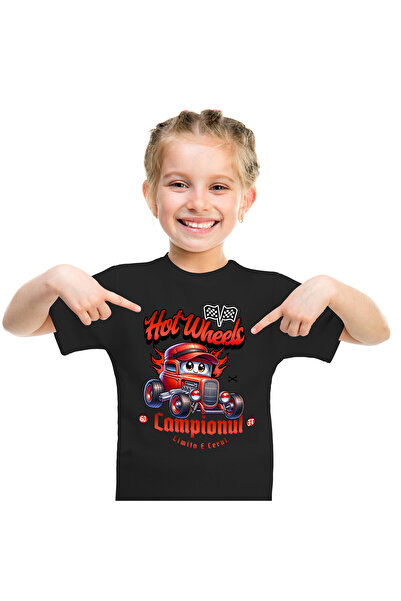 StoryGift Romania Tricou Copii cu Aniamtie Masina Rosie Vintige Hot Wheels Ca...