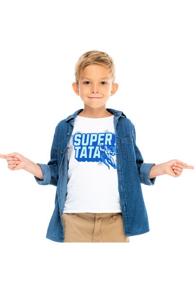 StoryGift Romania Tricou Copii cu Super erou In Zbor, Super tata unchi Priete...