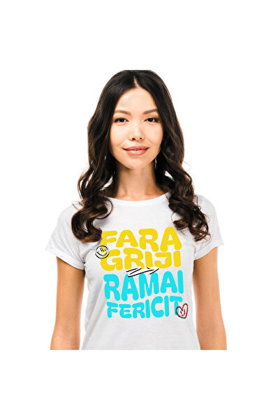 StoryGift Romania Tricou Femei cu Motivational Relaxare Fara Griji Ramai Feri...