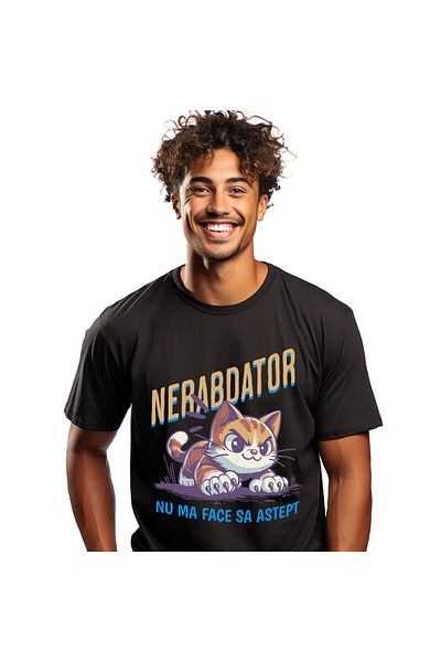 StoryGift Romania Men's T-Shirt with Orange Cat, Angry With Claws, Animal Lovers c,Black_M