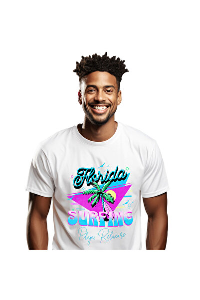 StoryGift Romania Tricou Barbati cu Pamier Cu Nuci De Cocos Si Placa De Surf,...