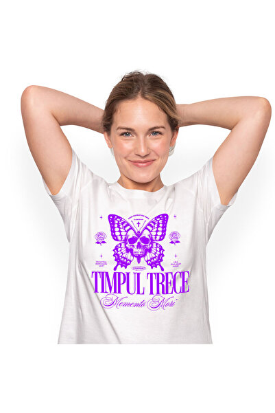 StoryGift Romania Tricou Femei cu Fluture Cu Craniu Uman Copii Cruce Motivati...