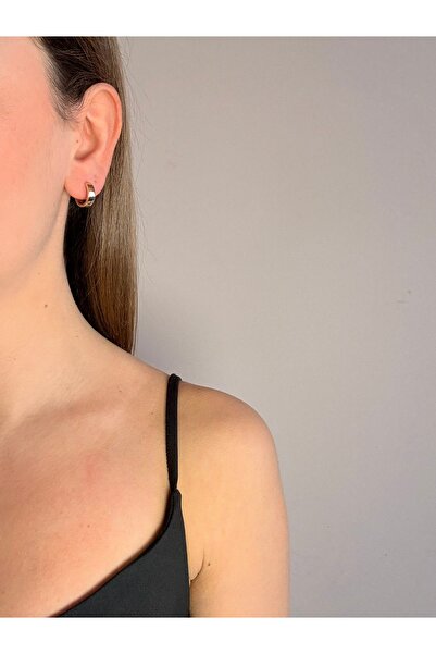 Enra KÜÇÜK BOY DÜZ KESİM HALKA GOLD KÜPE