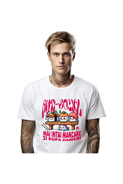 StoryGift Romania Tricou Barbati cu Sushi Diferite Sortimente Somn Mancare Ch...