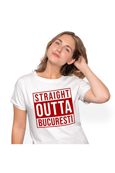 StoryGift Romania Tricou Femei cu Text Haios Design In Limba Engleza Bucurest...