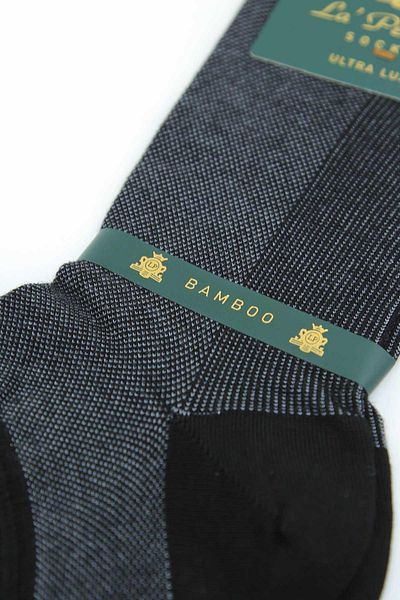 La Pescara Smoked - Black Ultra Luxury 12 Pack Bamboo Half Men's Socks Crp388