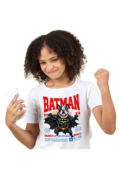 StoryGift Romania Tricou Copii cu Portie Cartofi Prajiti Alergand Cardio Fast Food Supereroi Perso,White_4ANI