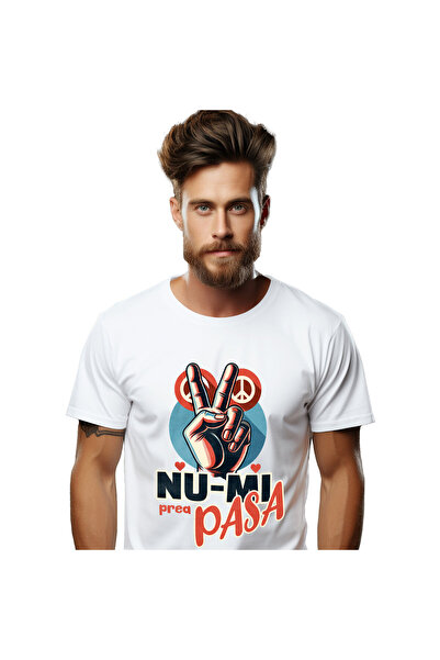 StoryGift Romania Tricou Barbati cu Mana Umana Semn De Pace Inimi Rosi Nrepas...