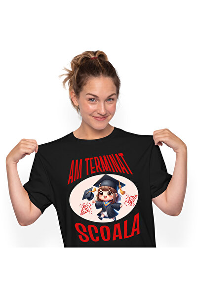 StoryGift Romania Tricou Femei cu Fata Cu Breton Tinuta Absolvire scoala educ...