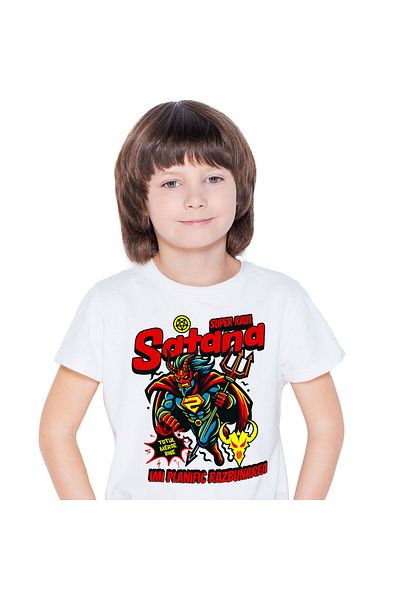 StoryGift Romania Tricou Copii cu Silueta Umana Ridicare Gantere Supereroi Personaje Motivational ,White_8ANI
