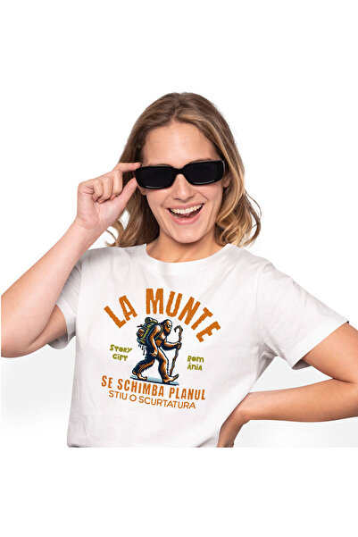 StoryGift Romania Tricou Femei cu Animal Salbatic Bigfoot Cu Rucsac Gata DE A...