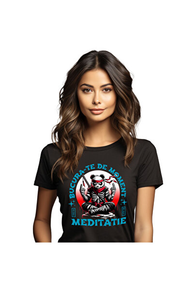 StoryGift Romania Tricou Femei cu Urs Panda Costum Ninja Si Sabie Stil Asiati...