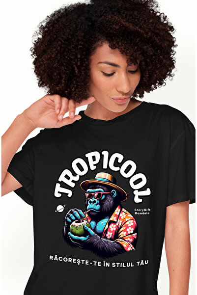 StoryGift Romania Tricou Femei tropicool racoreste-te in stilul tau cu imprim...