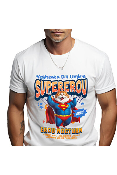 StoryGift Romania Tricou Barbati cu Silueta Cu Casca Schema BMX Bicicleta Peste Cap Supereroi Pers,White_L