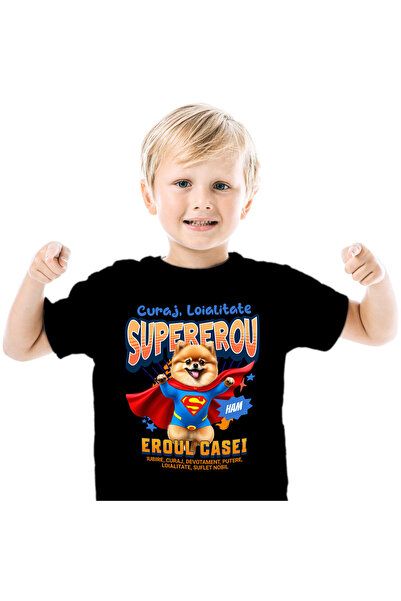 StoryGift Romania Tricou Copii cu Baiat Vesel Alergare Supereroi Personaje Ma...