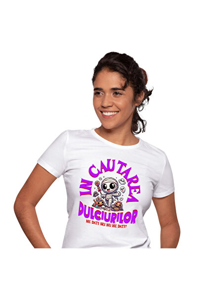 StoryGift Romania Tricou Femei cu Mumie vesela De Hallowen, Fantome Si Dovlec...