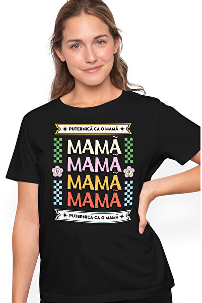 StoryGift Romania Tricou Femei Puternica ca o mamă familie iubire fica cu imp...