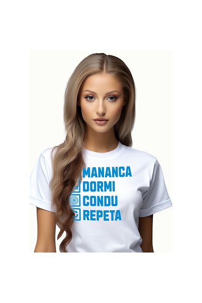 StoryGift Romania Tricou Femei cu Rutina Zilnica Mesaj Haios Iubitorii De Masini Viteza cu imprime,White_XL