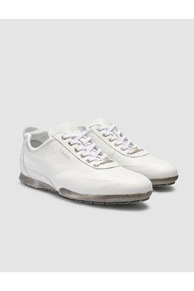 Cabani 100% Genuine Leather White Lace-Up Men's Casual Shoes