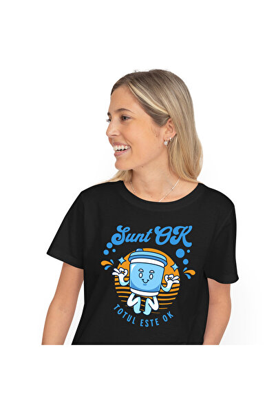 StoryGift Romania Tricou Femei cu Pahar De apa cu capac In Pozitie Yoga, Rela...