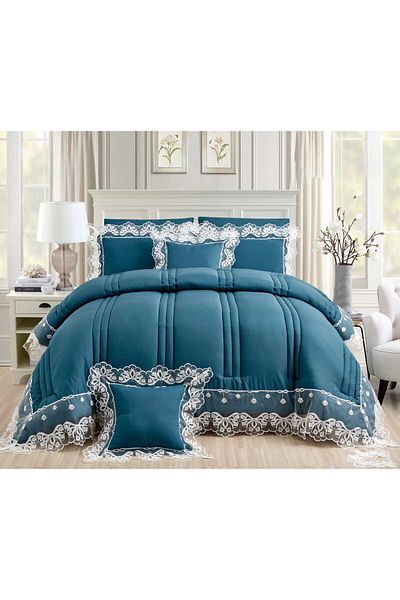 Red Rose Double bedspread, 8-piece event set, quilt size 240 x 260 cm