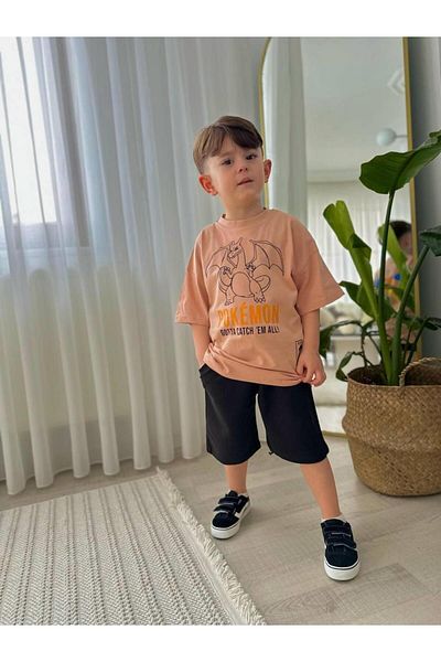 RAPAPA Boy's Short Sleeve Shorts Suit Bottom Top Suit 1206Ka