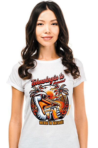 StoryGift Romania Tricou Femei Tehnologia te streseaza mergi in natura pelica...